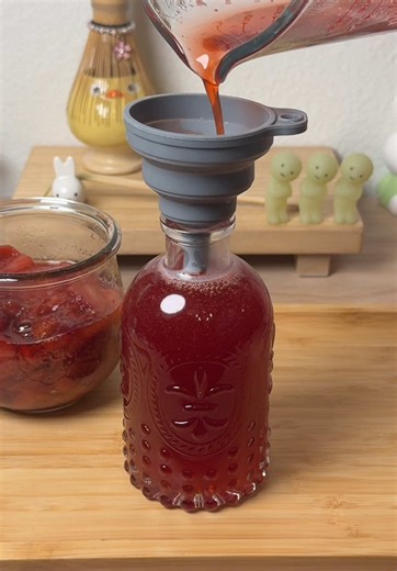 How to Make Homemade Strawberry Syrup for Matcha Lattes