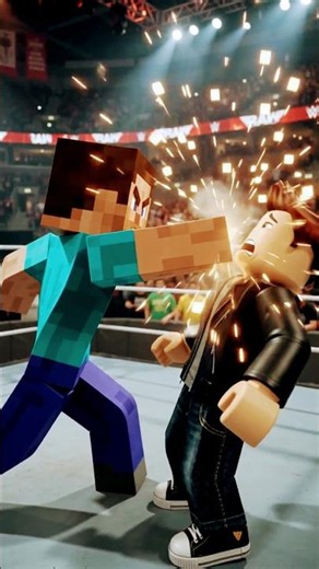 🔥 Minecraft SLAPS Roblox in Front of a HUGE Crowd! 😱 | Roblox vs Minecraft #shorts #gaming