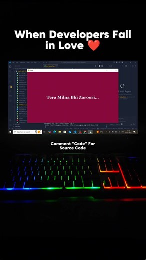 Goutam Prajapat on Instagram: "Python Song Lyrics Typing Project ❤️ Source Code Link Available in My Profile Bio 🚀 Dm me to create your High quality website ✅ Join My Telegram channel for daily coding update and projects link in Bio ✅ . Like 👍 Share 📲 Comment 📩 . Follow me - @developergtm . (Love Project, Love, Best love Project, Developers love, python project) . #developergtm #reels #love #webdevelopment #codinglife"