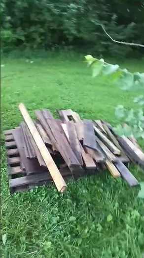 Day 1 building a shed made of pallets.