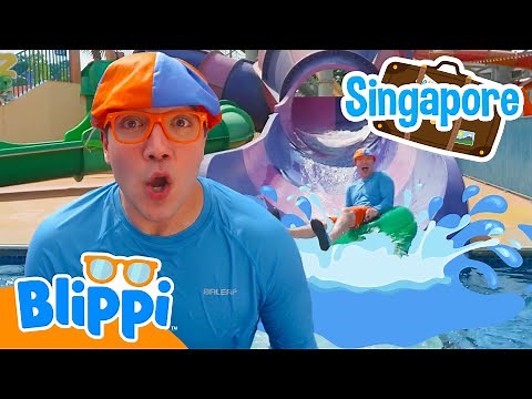 Blippi's Big Splash Slide Adventure | Blippi Travels 🌏| Educational Videos for Kids