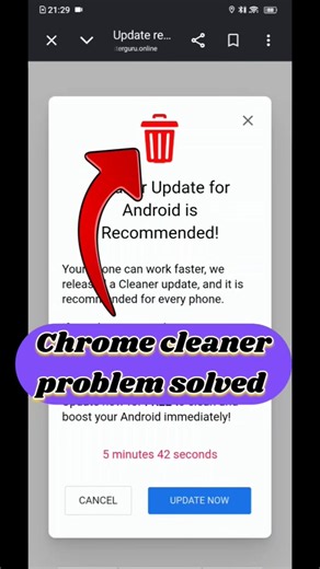 Chrome browser "cliner update"problem solved| google chrome #shorts #viral#tech #youtubeshorts