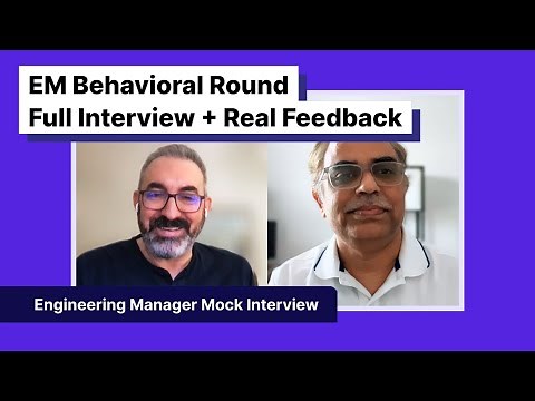 Engineering Manager Mock Interview | Behavioral Round