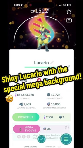 Discover Shiny Lucario with Mega Background in Pokémon GO!