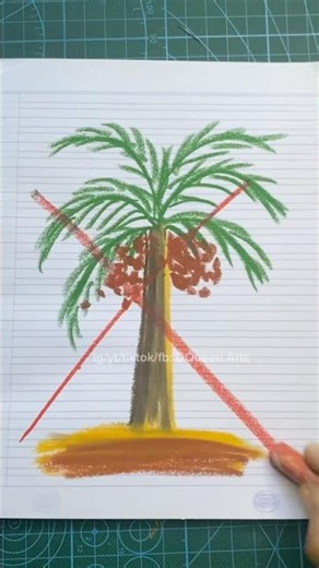 How to draw a realistic palm tree 🌴 #art #drawing #drawingtutorial #dqueenarts #howtodraw