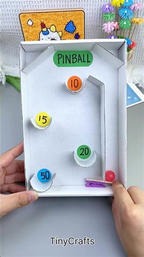 DIY Cardboard Pinball Game 🎮 | Best Out of Waste DIY Game #shorts