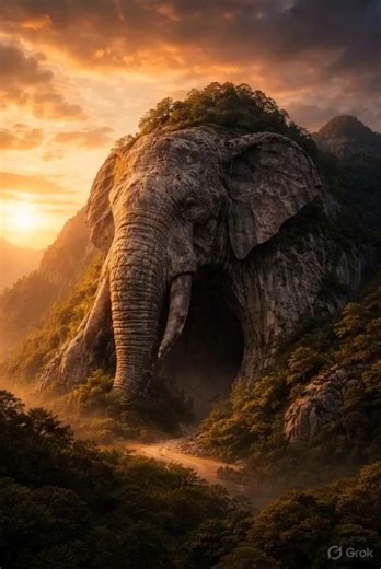 The Forest Guardian Rises: Elephant Mountain Awakens in Blue Lightning Fury!