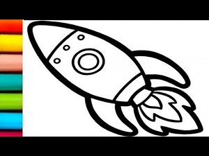 How to draw a Rocket 🚀||Easy & simple rocket drawing || step by step rocket drawing.#rocketdrawing​