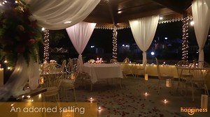 The countless stars and spotless moon up in the beautiful night sky are evident of the fact that "Gazebo at Park Village" is a fantasy come true for love birds. Watch the video and know more about our new setup at this exquisite partner venue, Park Village Resort. The Packages are Inclusive of: 1. A Big Welcome Banner to begin the Surprise with. 2. Wonderfully Orchestrated Giant Romantic Gazebo set just for the two of you. 3. A full Course of delicious Meal for two, along with delightful breakfa