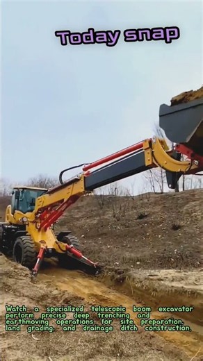 Telescopic Excavator Deep Trenching Process