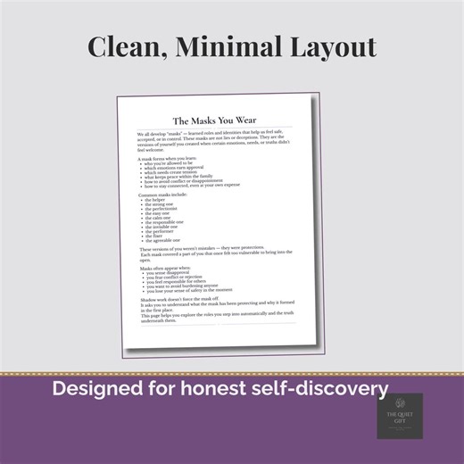 The Masks You Wear Workbook | Shadow Work Printable | Teaching   Reflection Pages | False Self, Roles, and Authenticity Healing