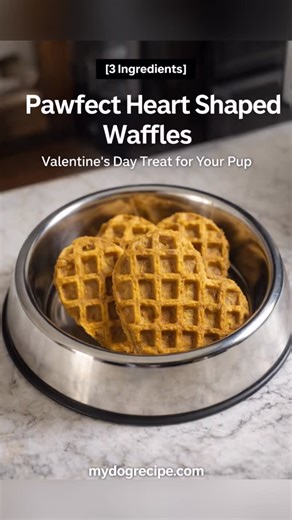 homemade dog recipes by mydogrecipe.com on Instagram: "🐶❤️ Pawfect Heart-Shaped Waffles for Dogs ❤️🐶 A simple Valentine’s Day treat your pup will love! 🦴 [3 Ingredients] Ingredients: • 1 cup oat flour • 1/2 cup pure pumpkin (100% pumpkin, no spices) • 2 eggs 🥣 How to make: 1️⃣ Add all ingredients to a mixing bowl 2️⃣ Mix until smooth and well combined 3️⃣ Lightly grease a waffle iron 4️⃣ Spoon batter into the waffle iron 5️⃣ Cook for 5–6 minutes until fully cooked 6️⃣ Let cool completely bef