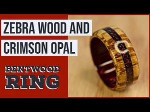 Creating a Zebra Wood and Crushed Crimson Opal Ring