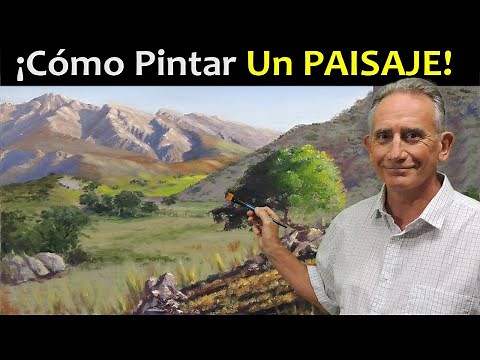 🎨 How to paint a SIMPLE LANDSCAPE with OIL paints and create an IMPRESSIVE WORK OF ART! 😮