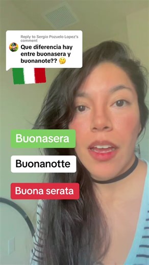 Replying to @Sergio Pozuelo Lopez cuál es la diferencia entre buonanotte buonasera y buona serata. Aprende italiano conmigo #idiomas #italiano #aprenderitaliano #clasesdeitaliano #italianlanguage #cursodeitaliano