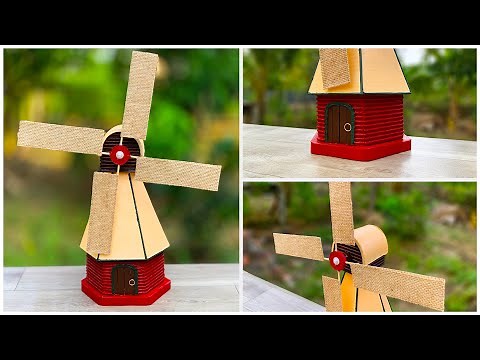 DIY - Windmill with cardboard - Craft home decoration ideas