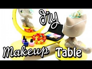 How to make DIY Makeup Table with Chair l Miniature Crafts l LPS