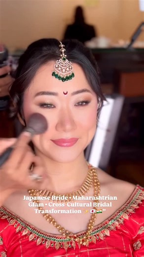 Luxury Bridal Makeup Artist l Mumbai & Destination Weddings on Instagram: "A Japanese bride. A Maharashtrian wedding. And a glam journey that reminded me why artistry has no language. 🤍✨ Here’s the look that has my heart — timeless, minimal, elegant. #GlobalBrides #InternationalBride #NRIWedding #BrideFromJapan #IndianWeddingInspiration"