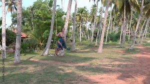 Girl swinging on a standing swing