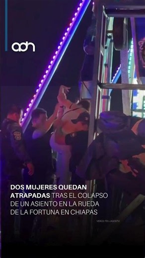 ¡Falla en la feria! Así rescataron a las personas atrapadas en la rueda de la fortuna en Chiapas.