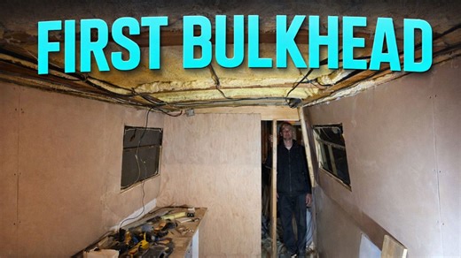 First bulkhead erected on the boat