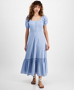 And Now This Women's Cotton Corset-Look Maxi Dress, Created for Macy's - Macy's