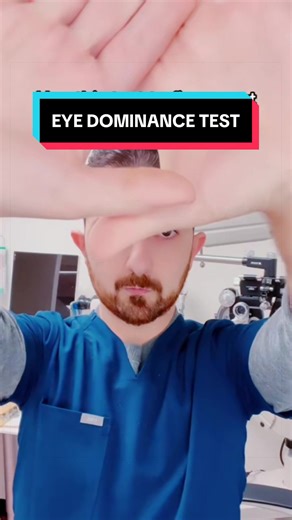 This is an eye dominance test. Place your phone on a stand and turn on the front camera. Stand a few feet back and look directly at the camera lens. Now make a small triangle with your thumbs and index fingers. With both eyes open, center the camera lens inside that triangle. Slowly close one eye. Then switch and close the other. One eye will keep the camera lens centered in the triangle. The other eye will make it shift out of the triangle. The eye that keeps it centered is your dominant eye. R