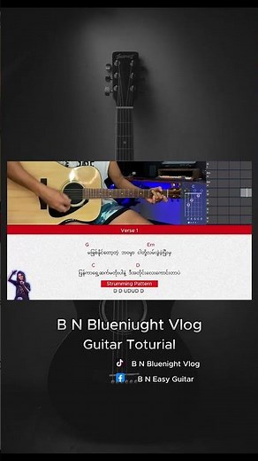 ဒီအတိုင်း / ဖော်ကာ / Guitar Toturial / Easy Guitar / Chords and Lyrics #myanmarguitar