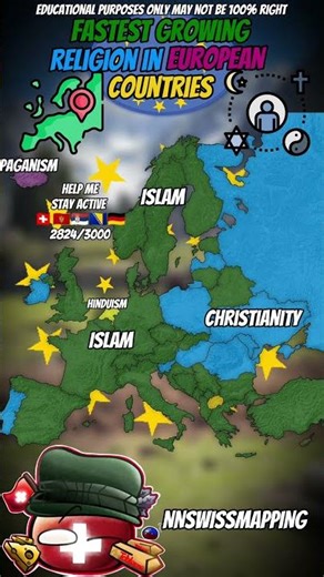 Fastest Growing Religion in Europe? | #religion #mapping