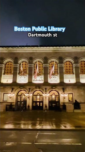 Boston Public Library at night. #bostonpubliclibrary #Explore #boston #bostonnight #thanhboston