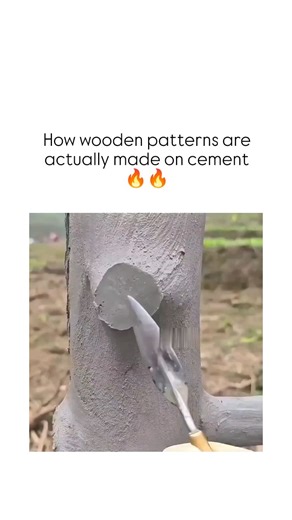 MemesBazaar.io™ on Instagram: "The X post shares a 23-second video of artisans using trowels and knives to texture wet concrete into lifelike wood grain patterns on a cylindrical form, likely a fence post or column, highlighting a skilled, low-tech construction method. With 1.4 million views and 1,300 likes in under two days, it sparks widespread curiosity in replies, many in Indonesian noting surprise at how cement can so convincingly imitate wood. This hand-troweling technique, detailed in DIY
