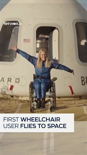 German aerospace engineer Michaela “Michi” Benthaus has made history as the first wheelchair user to fly to space, crossing the Karman line, internationally recognised as the boundary of space. After a few minutes of weightlessness, the capsule landed safely by parachute in the Texas desert. Benthaus has been confined to a wheelchair since a mountain biking accident. Since then, she has campaigned for barrier-free access to space. | TRT World