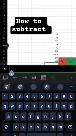 how to subtract formula on excel in mobile #excel #exceltips