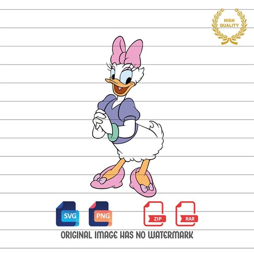 Daisy Duck Clipart, Cute Cartoon SVG and PNG (digital Download) - Etsy