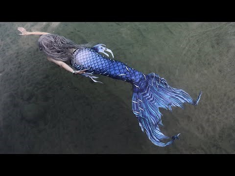 SWIMMING IN A NEW MERMAID TAIL (Miishy Fins) - Blue Mermaid swimming in Lake Michigan - Summer 2021