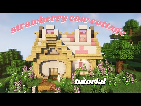 Simple Cute Minecraft Strawberry Cow House