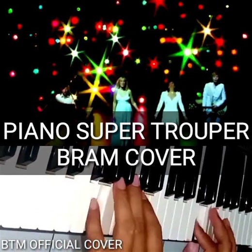 SUPER TROUPER ABBA. Reff Piano cover Instrumental. mandolin lirik keyboard lagu song sing #short