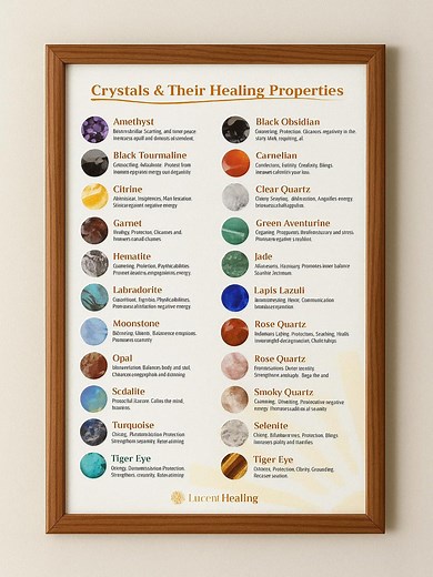 Crystals and Their Healing Properties Chart (digital Download) High Resolution Infographic Poster to Print - Etsy