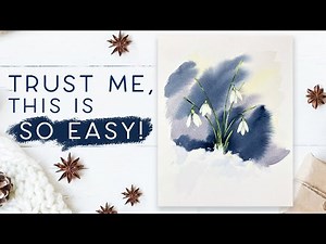 Easy Watercolour Snowdrops In The Snow