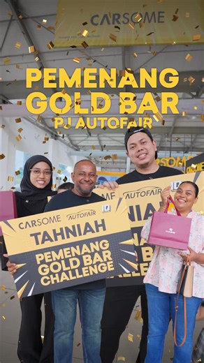 Betul kata orang, rezeki tak salah alamat🤩 Tahniah buat pemenang-pemenang Gold Bar Challenge semasa Autofair di PJ Automall Oktober lalu☺ Buat yang belum menang, kena lah join event CARSOME yang akan datang. Ada banyak lagi hadiah-hadiah menarik menanti korang😉 #CARSOMEMY #CARSOMEAutofair | CARSOME Malaysia