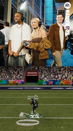 Eli Mack on Instagram: "@livvydunne scored a touchdown her first time ever playing madden against @thesketchreal 😂🔥! @eamaddennfl #eapartner"