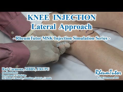 KNEE INJECTION - LATERAL APPROACH: Step-By-Step Teaching Simulation