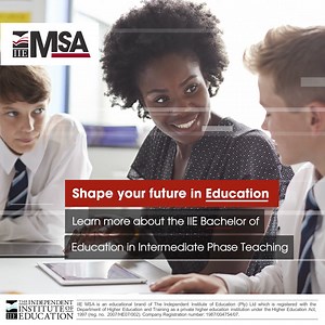 Aspire to be a teacher? The IIE Bachelor of Education in Intermediate Phase Teaching is an undergraduate professional qualification aimed at preparing graduates to teach learners from Grades 4 to 7. Learn more on our website at: https://www.iiemsa.co.za/courses/bachelor-of-education-in-intermediate-phase-teaching/ Visit us on campus and apply for your 2025 studies. 144 Peter Road, Ruimsig: https://bit.ly/3XBWlZU #iiemsa #shapeyourfuture #education #BEd | IIE MSA