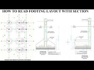 How to read eccentric footing layout with strap beam.
