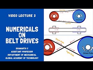 Video lecture on Numericals on belt drives | Power transmission