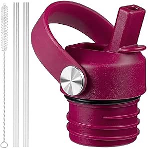 Snapper Straw Lid for Hydro Flask Standard Mouth 18 21 24 oz, Replacement Sport Cap with Handle, BPA-Free Straw Lid with 2 Straws + Brush, for Gym Fitness Running Sports Workout