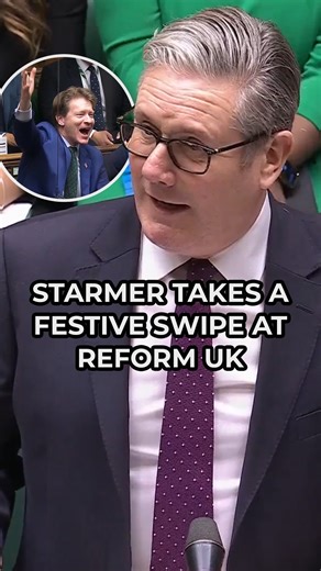 GB News on Instagram: "Sir Keir Starmer takes a Christmas swipe at Nigel Farage's Reform UK during Prime Minister's Questions. #KeirStarmer #ReformUK #ukpolitics #PMQs #GBNews"