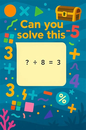 Easy Division Puzzle for Kids! ? / 8 = 3