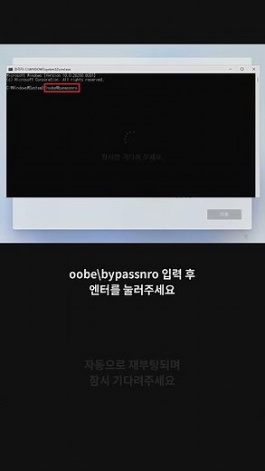 윈도우11 마이크로소프트 계정 건너뛰기 인터넷 연결 없이 로컬 계정 설치