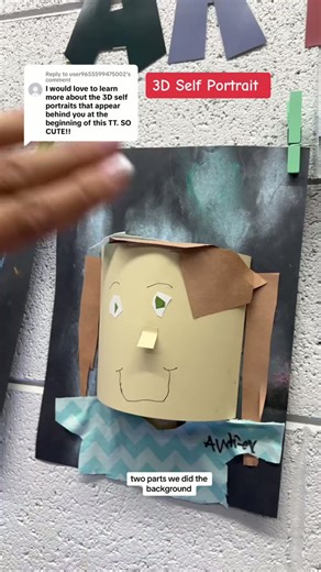 Easy 3D self portrait art project kids love
